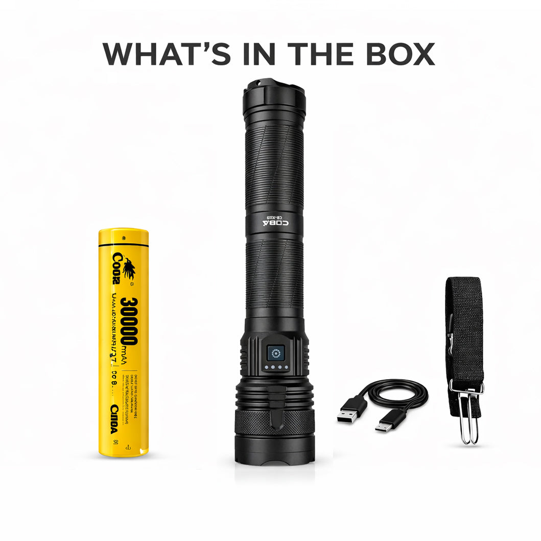 Coba CB X-119 Rechargeable LED Flashlight | Long-Range Outdoor Torch