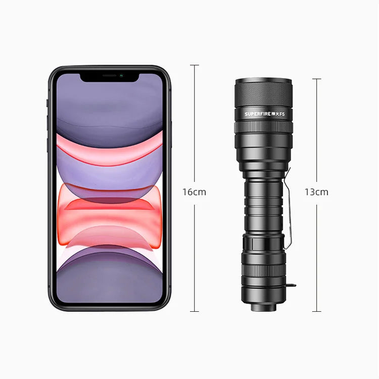 Superfire F5 Tactical Flashlight – 1100 Lumens