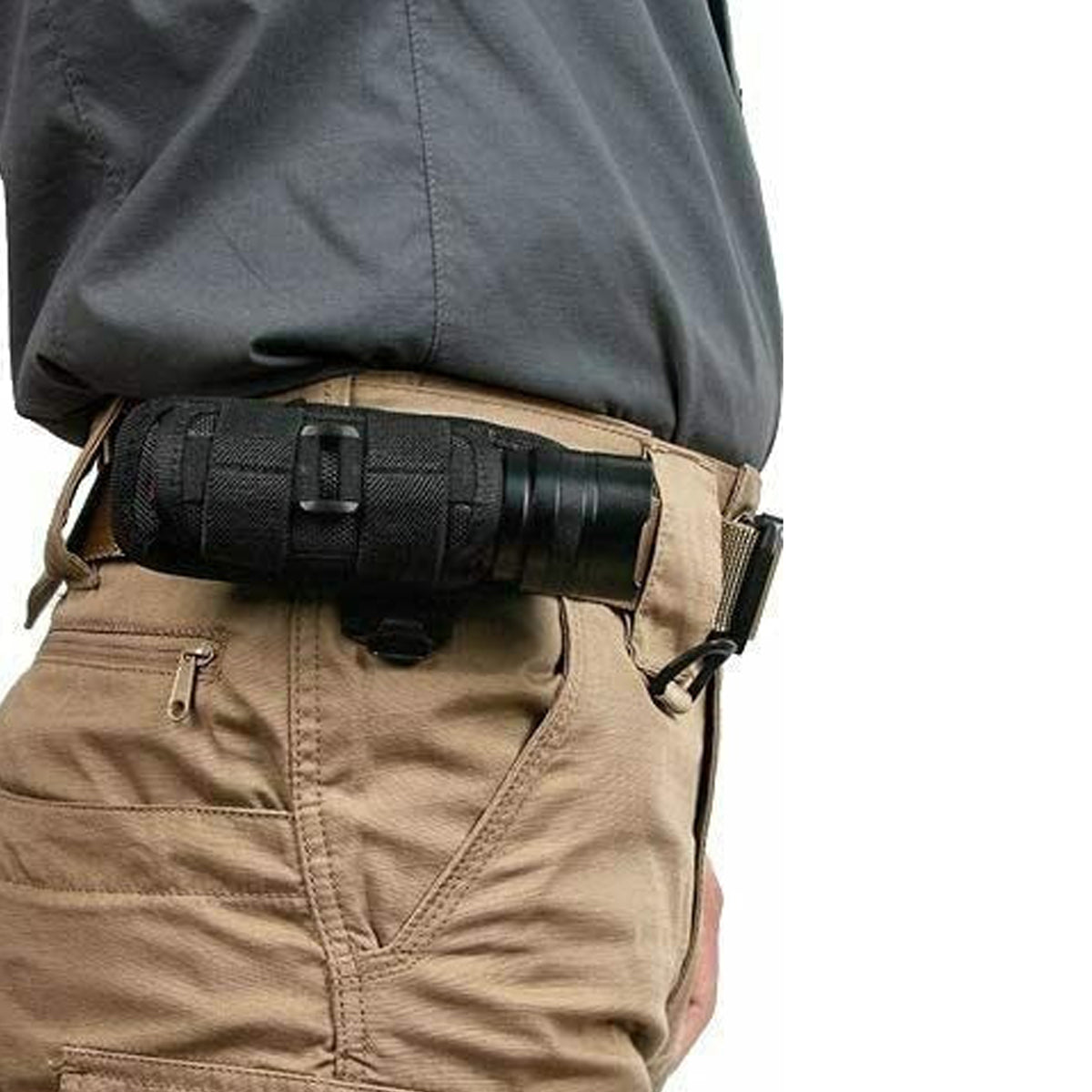 Tactical Flashlight Holster – 360° Rotatable Duty Belt Pouch