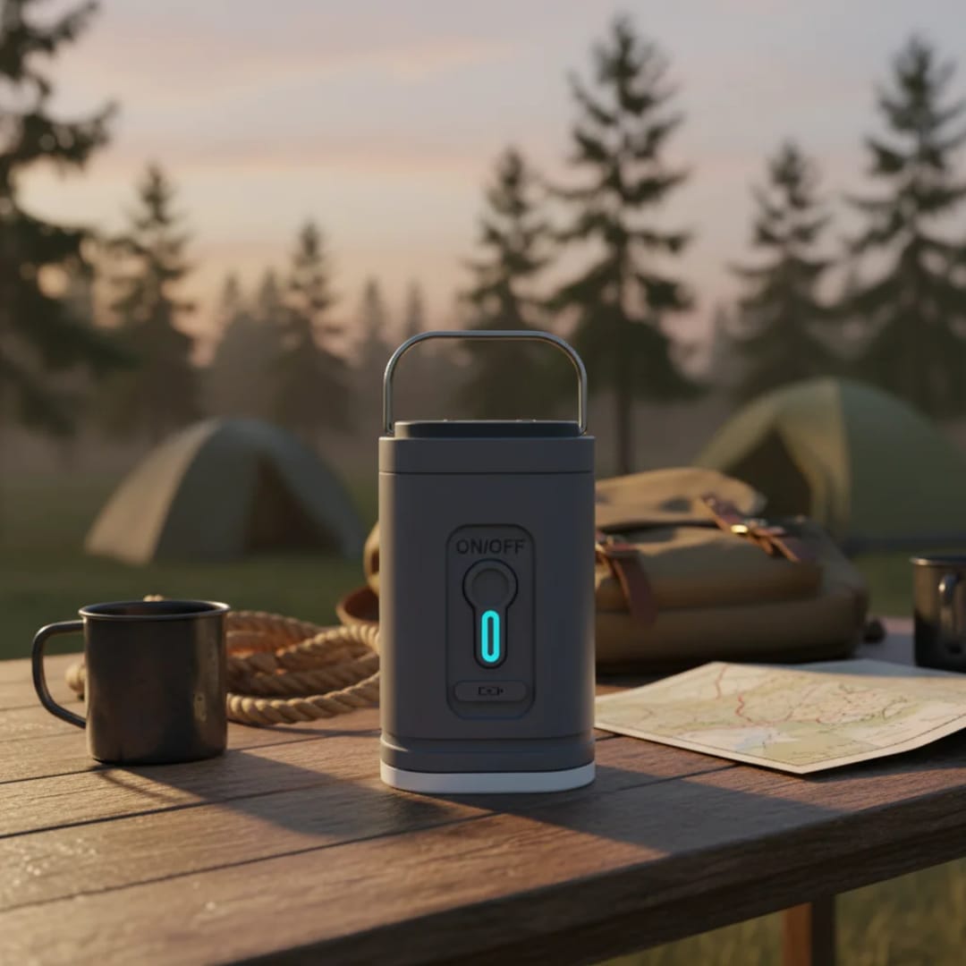 Mini Portable Air Pump with Camping Lantern